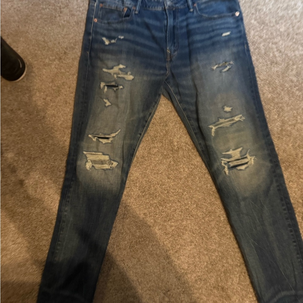 American Eagle Outfitters Men's Distressed Denim Skinny Jeans